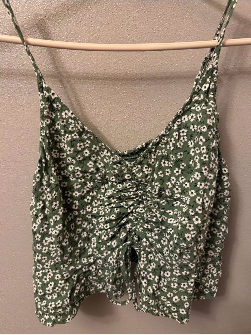 Wild Fable Ruched Floral Cami Tank Top - Green Size Medium
